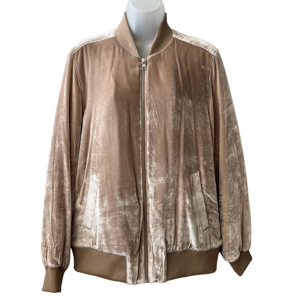 Madewell Silk and Rayon Velvet Bomber Jacket Size Medium